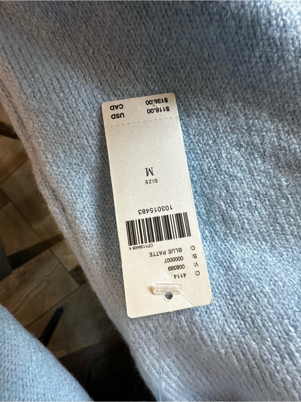 New with Tag! Anthropologie Maeve Light Blue Knit Pullover White Poodle sz M - Picture 6 of 8